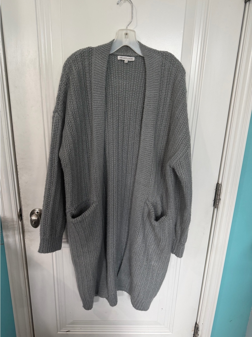 Heartloom Gray Open-Front Cozy Knit Cardigan